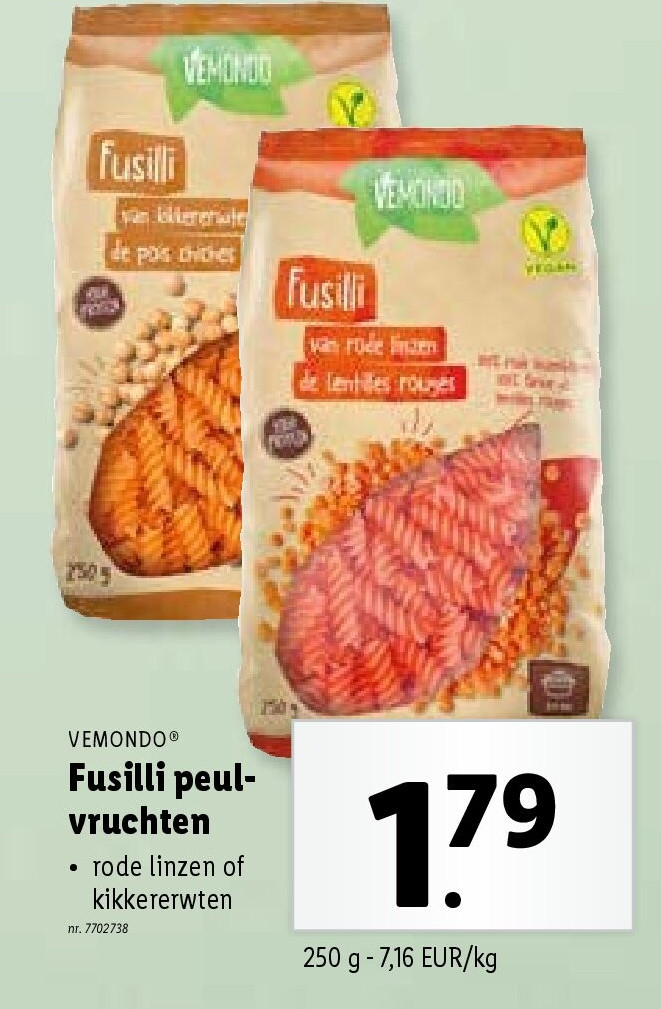 Fusilli peul- vruchten