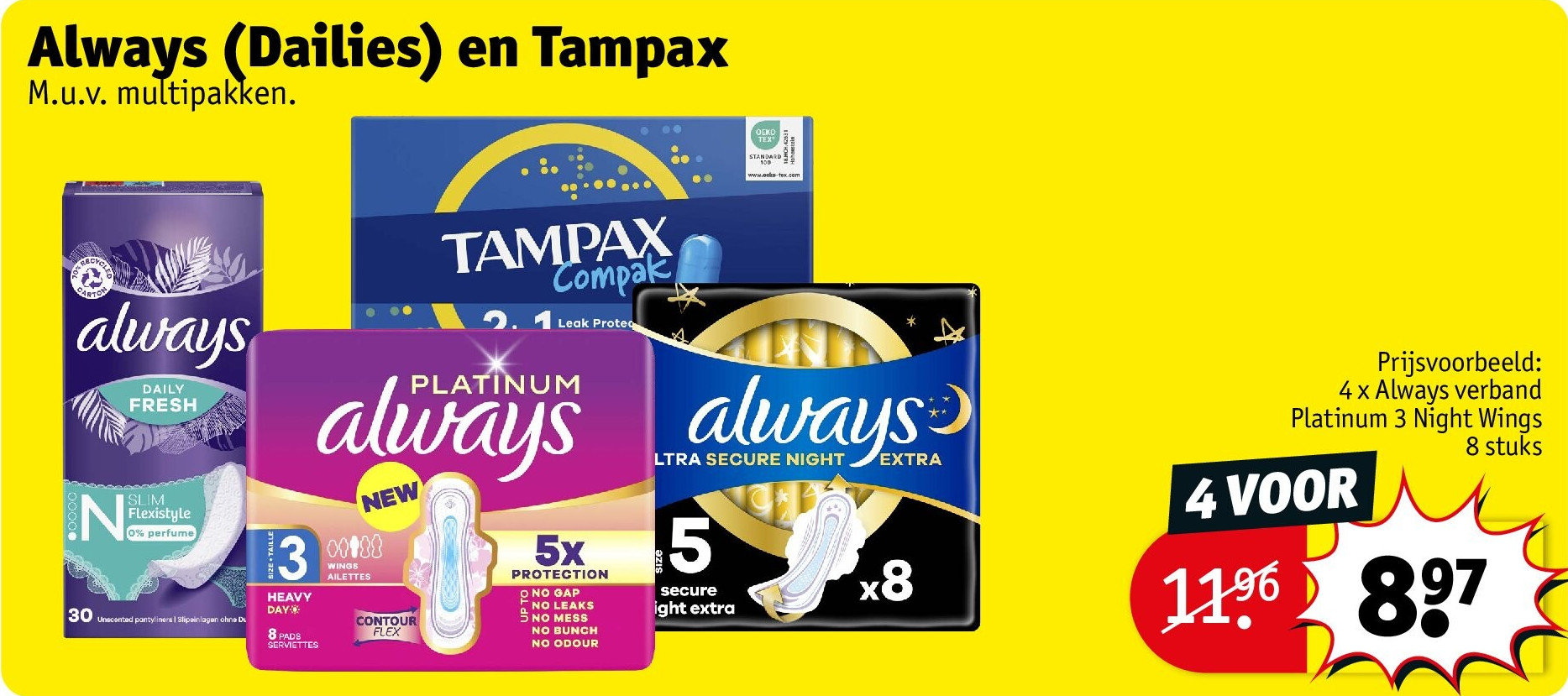 Always (Dailies) en Tampax