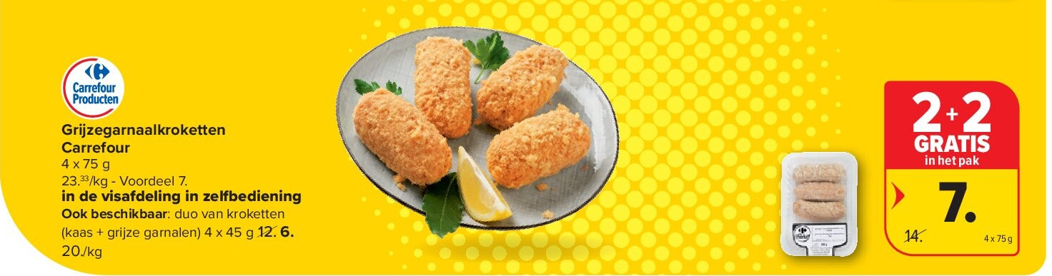 Grijzegarnaalkroketten Carrefour