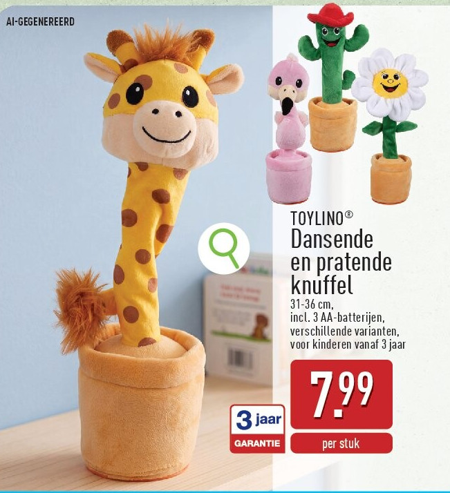 Dansende en pratende knuffel