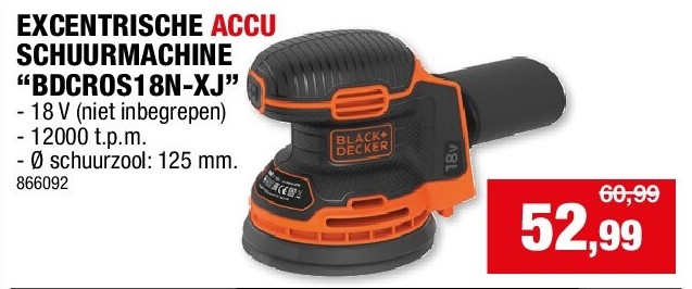 EXCENTRISCHE ACCU SCHUURMACHINE “BDCROS18N-XJ”