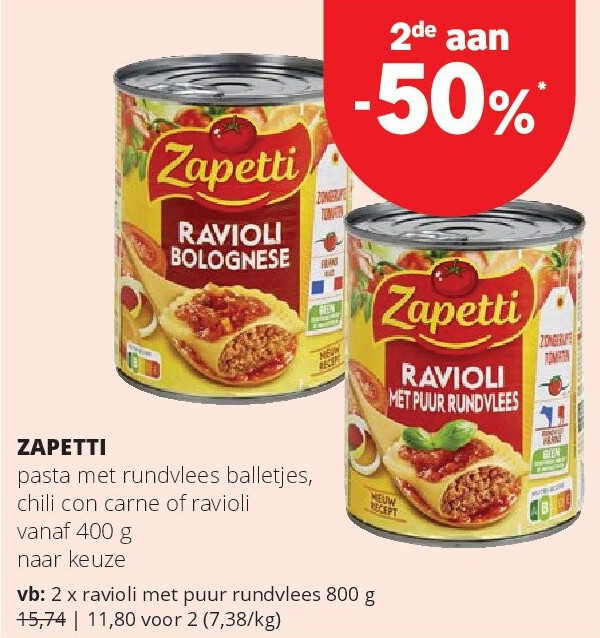 ZAPETTI pasta met rundvlees balletjes