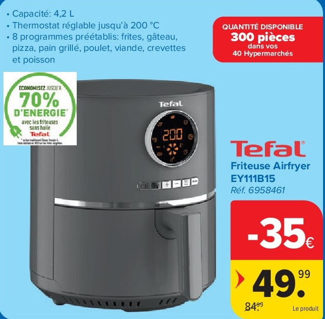 Tefal Friteuse Airfryer EY111B15