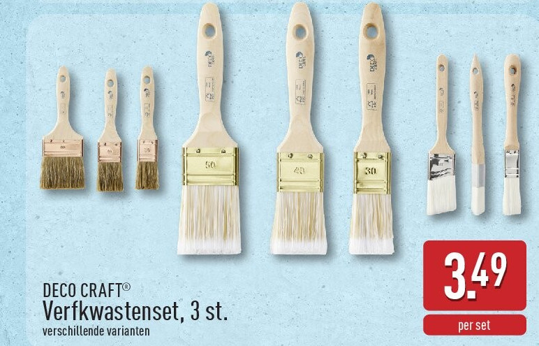 Verfkwastenset, 3st.