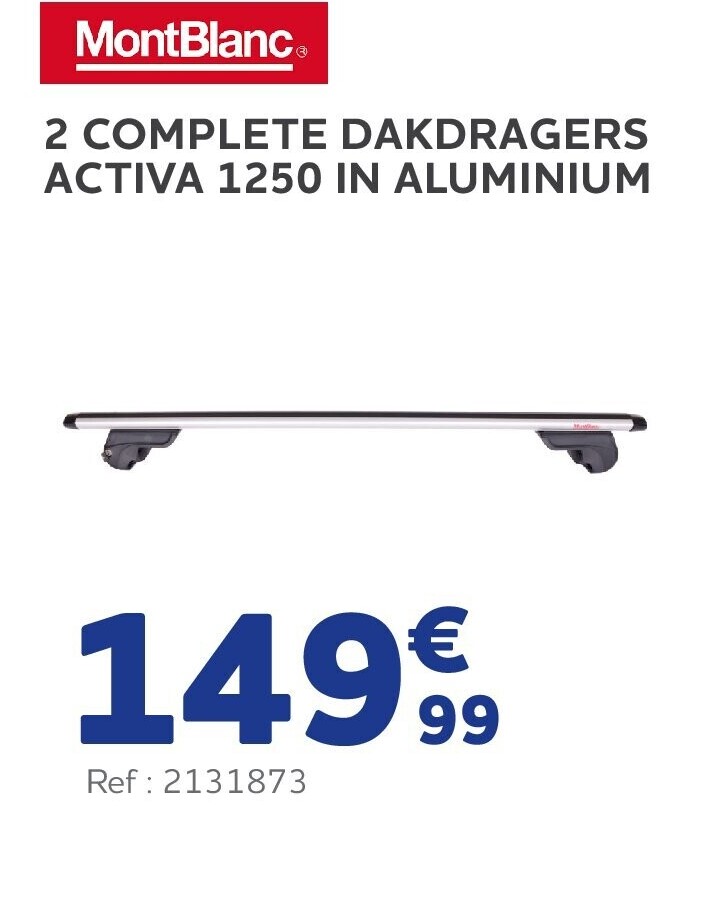 2 COMPLETE DAKDRAGERS ACTIVA 1250 IN ALUMINIUM