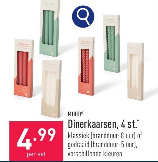 Dinerkaarsen, 4 st.