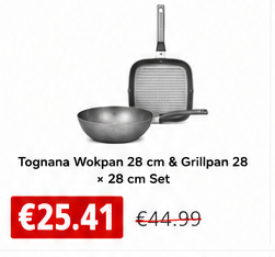 Tognana Wokpan 28 cm & Grillpan 28 x 28 cm Set