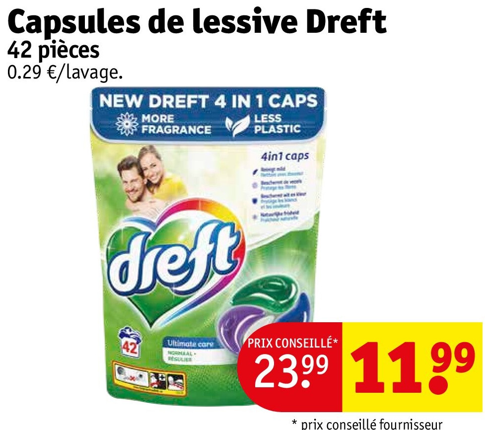 Capsules de lessive Dreft 42 pièces
