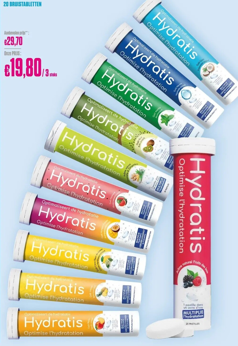 HYDRATIS OP DE UITGESTALDE PRODUCTEN