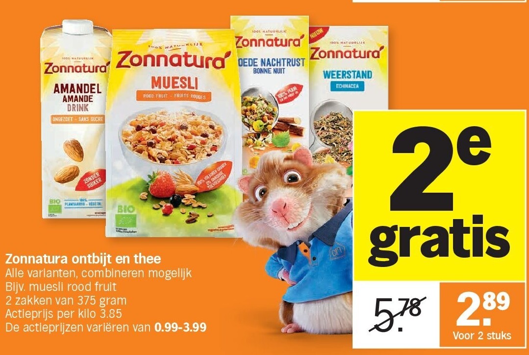 Zonnatura ontbijt en thee