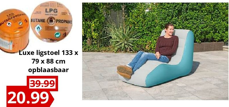 Luxe ligstoel 133 x 79 x 88 cm opblaasbaar