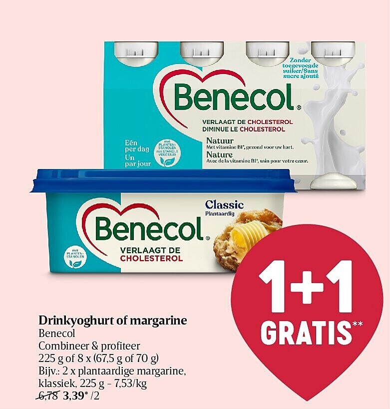 Drinkyoghurt of margarine Benecol