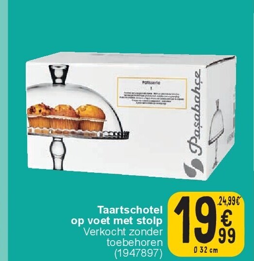 Taartschotel op voet met stolp