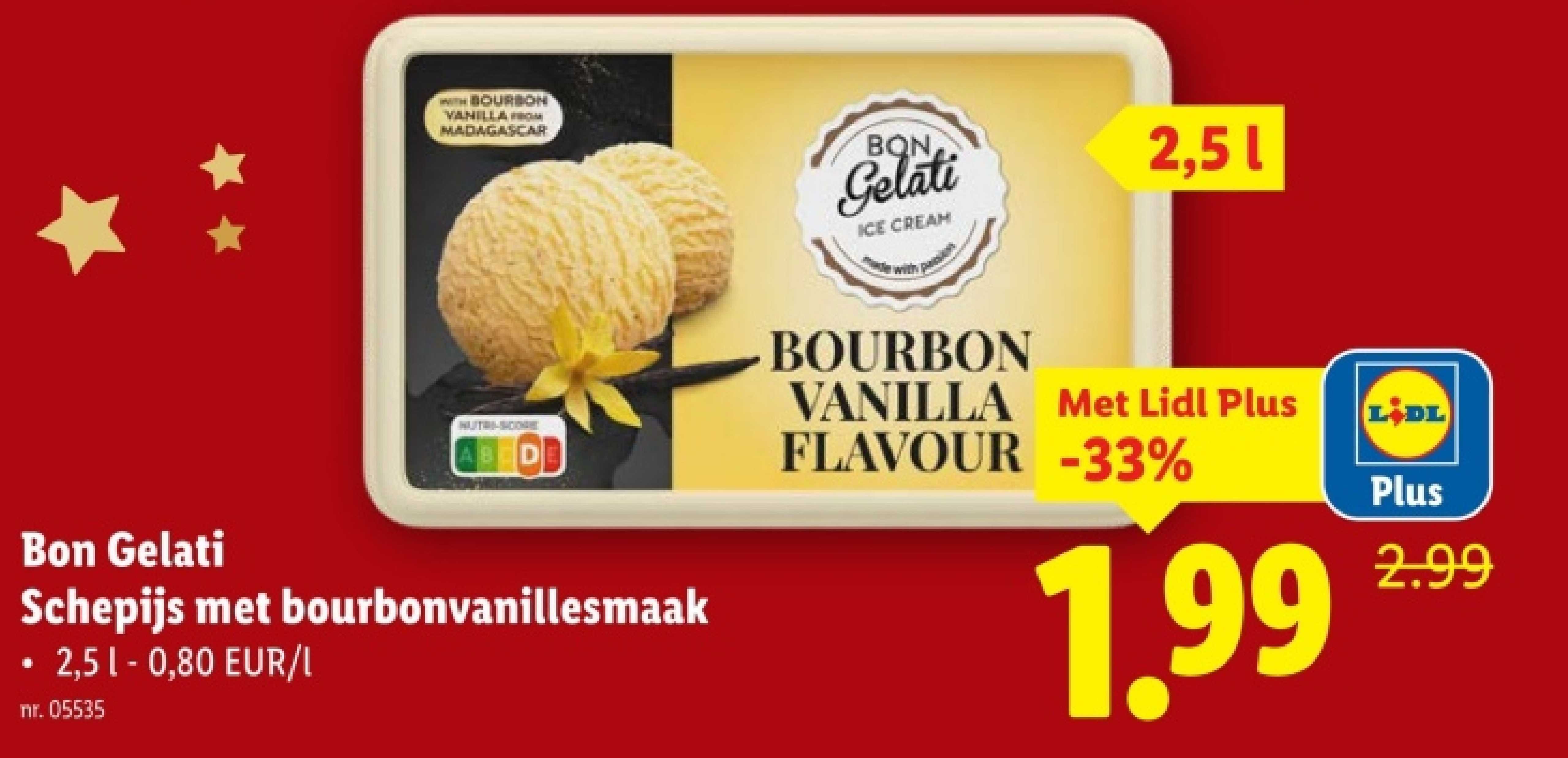 Schepijs met bourbonvanillesmaak