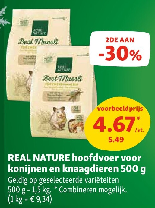 REAL NATURE hoofdvoer voor konijnen en knaagdieren 500 g