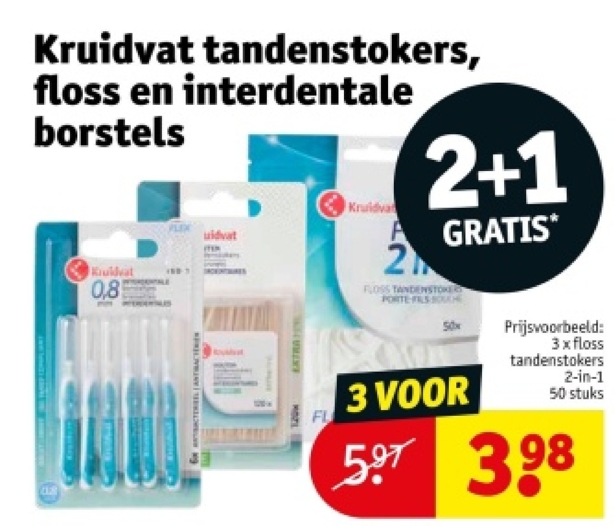 Kruidvat tandenstokers, floss en interdentale borstels