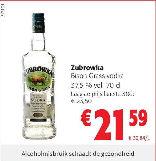 Zubrowka Bison Grass vodka 37,5 % vol 70 cl