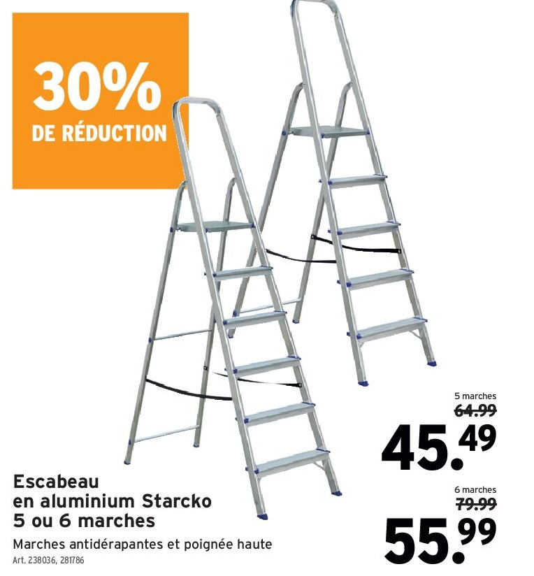 Escabeau en aluminium Starcko 5 ou 6 marches