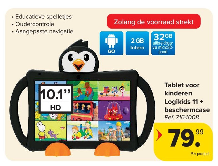 Tablet voor kinderen Logikids 11 + beschermcase