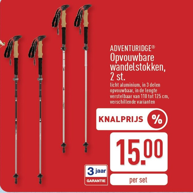 Opvouwbare wandelstokken, 2st.