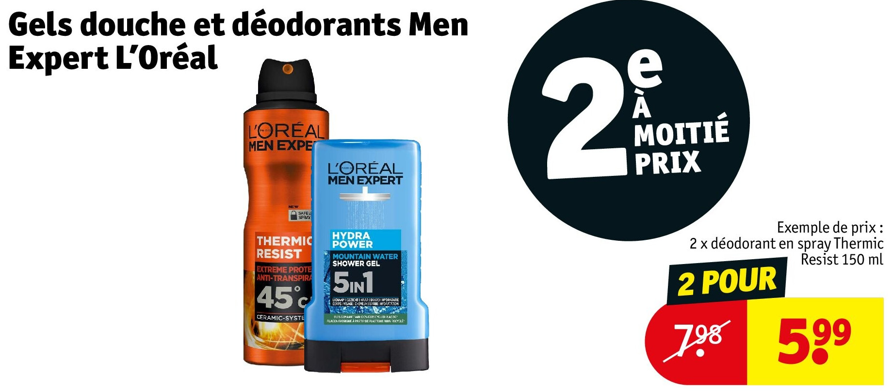Gels douche et déodorants Men Expert L’Oréal 2 POUR
