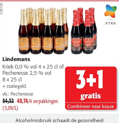 Lindemans Kriek 0,0 % vol 4 x 25 cl