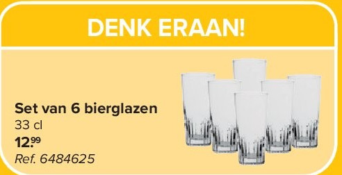 Set van 6 bierglazen
