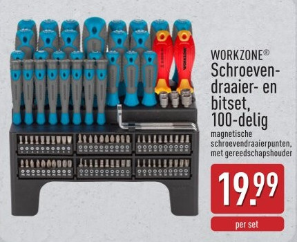 Schroeven­ draaier- en bitset, 100-delig