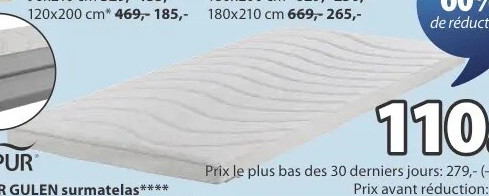 WELLPUR GULEN surmatelas