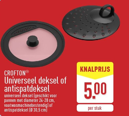 Universeel deksel of antispatdeksel