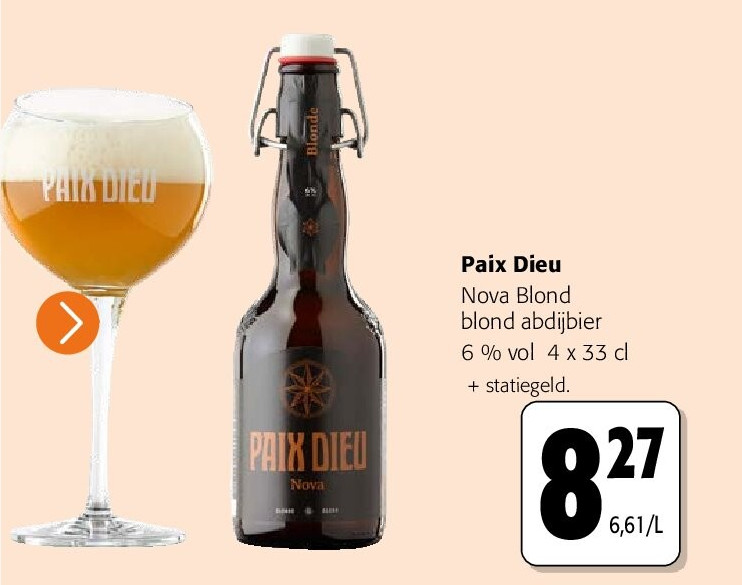 Paix Dieu Nova Blond blond abdijbier 6 % vol 4 x 33 cl