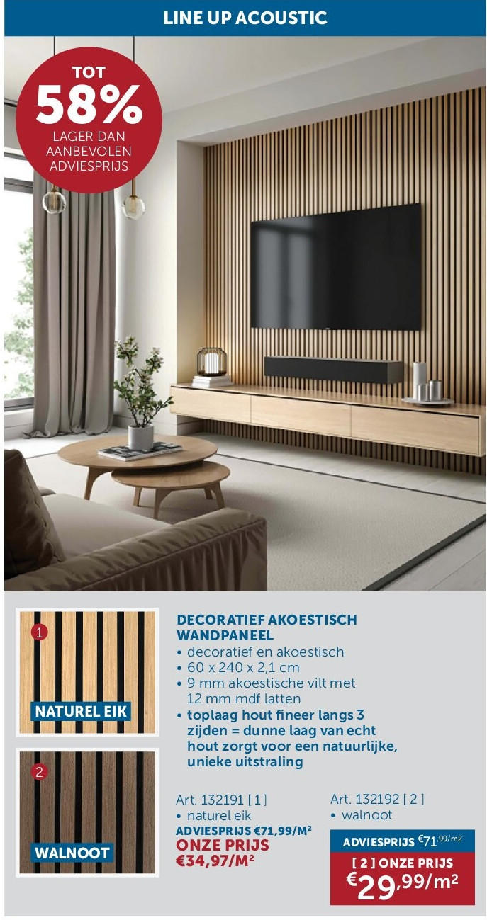 DECORATIEF AKOESTISCH WANDPANEEL