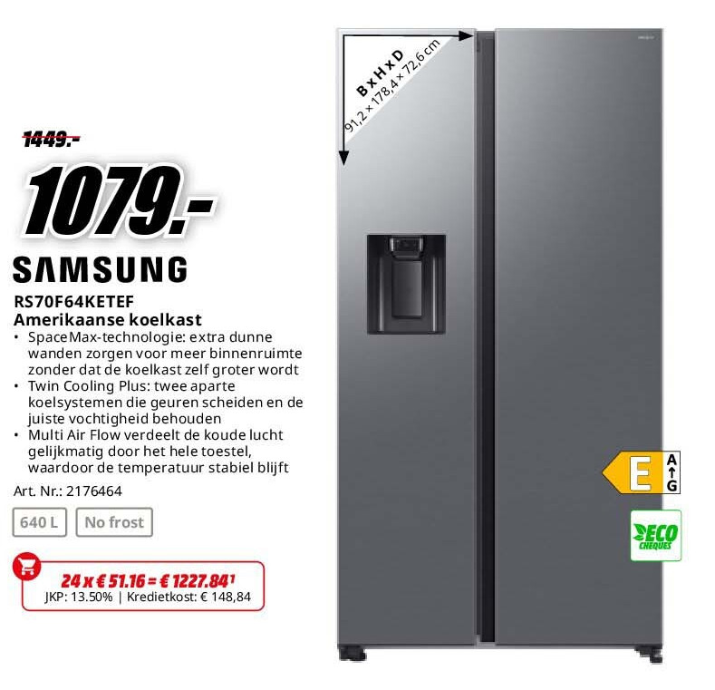 Samsung RS70F64KETEF Amerikaanse koelkast