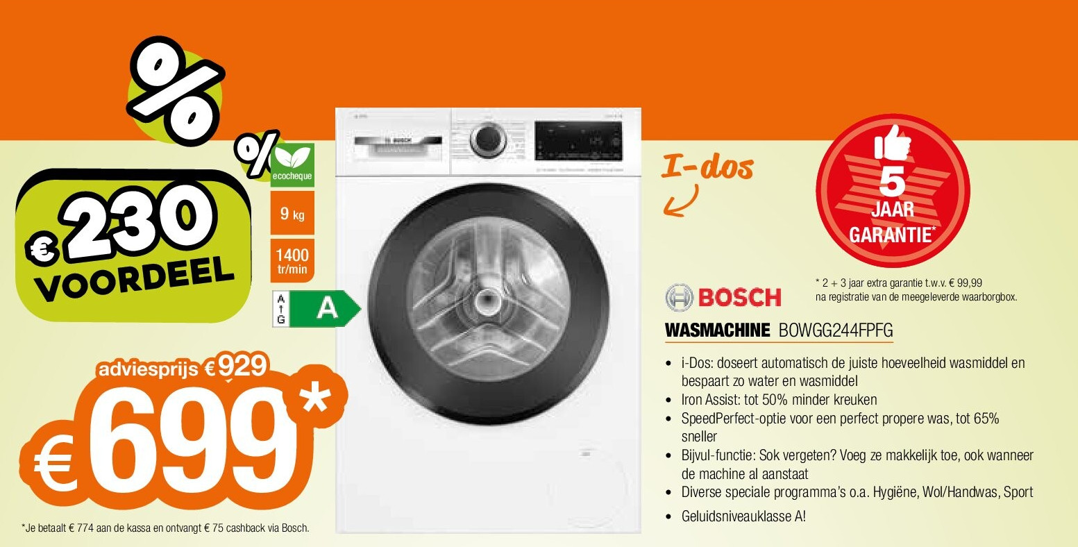 Bosch WASMACHINE BOWGG244FPFG