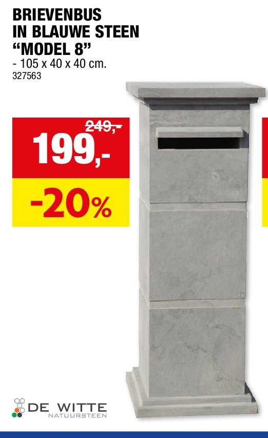 BRIEVENBUS IN BLAUWE STEEN “MODEL 8”