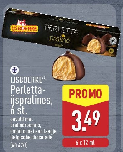 Perlettaijspralines, 6st.