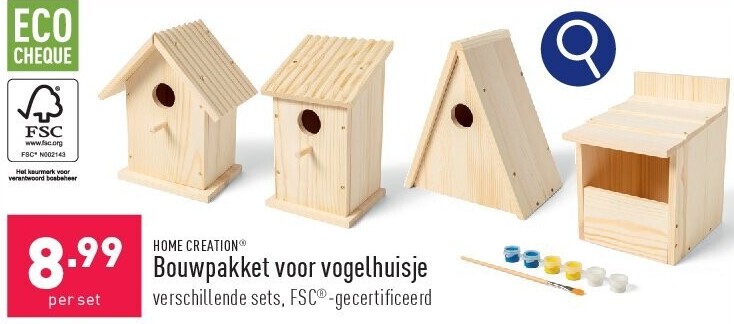 Bouwpakket voor vogelhuisje