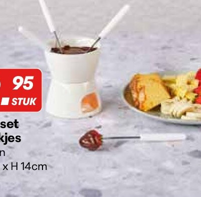 fondueset met 4 vorkjes