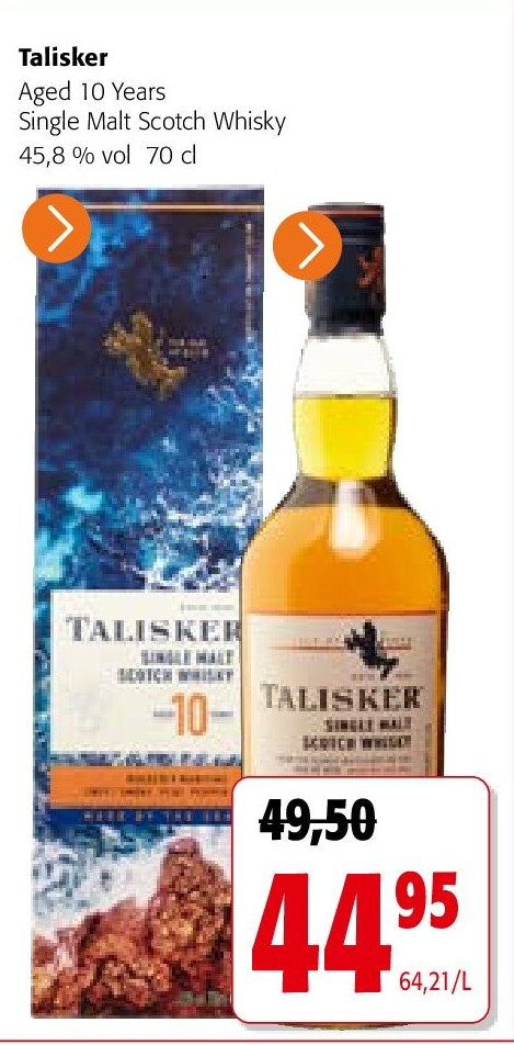 Talisker Aged 10 Years Single Malt Scotch Whisky 45,8 % vol 70 cl