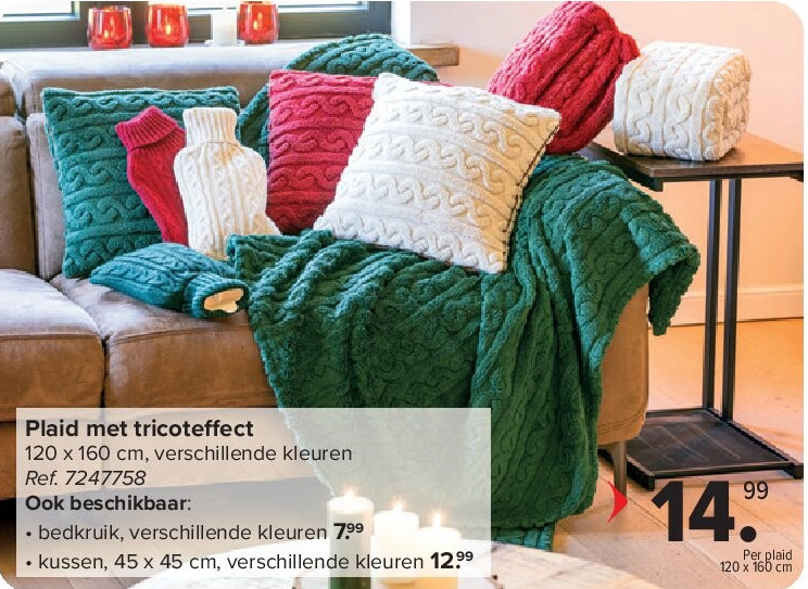 Plaid met tricote ect 120 x 160 cm