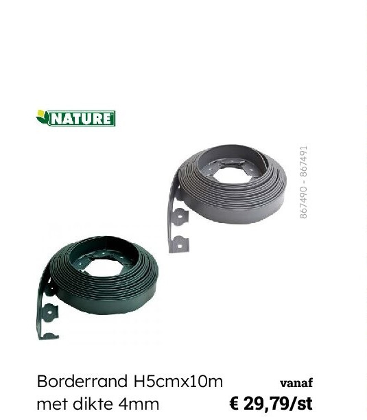 Borderrand H5cmx10m met dikte 4mm