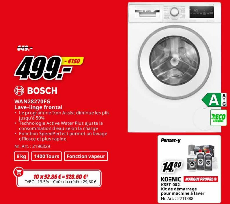 Bosch WAN28270FG Lave-linge frontal