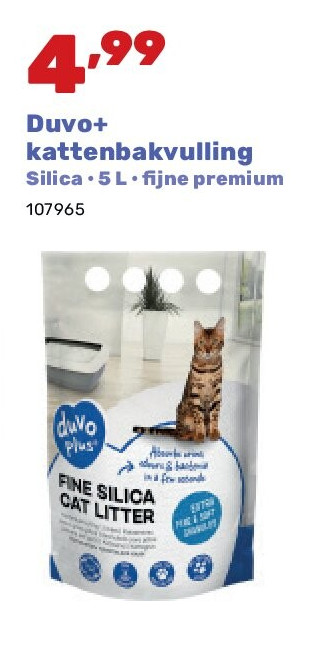 Duvo+ kattenbakvulling Silica • 5 L • fi jne premium