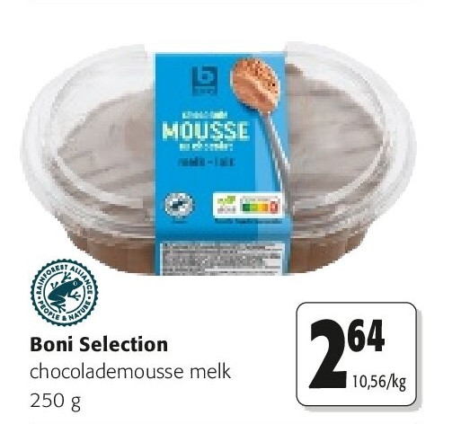 Boni Selection chocolademousse melk 250 g