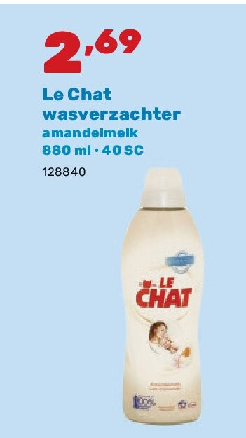 Le Chat wasverzachter amandelmelk 880 ml • 40 SC