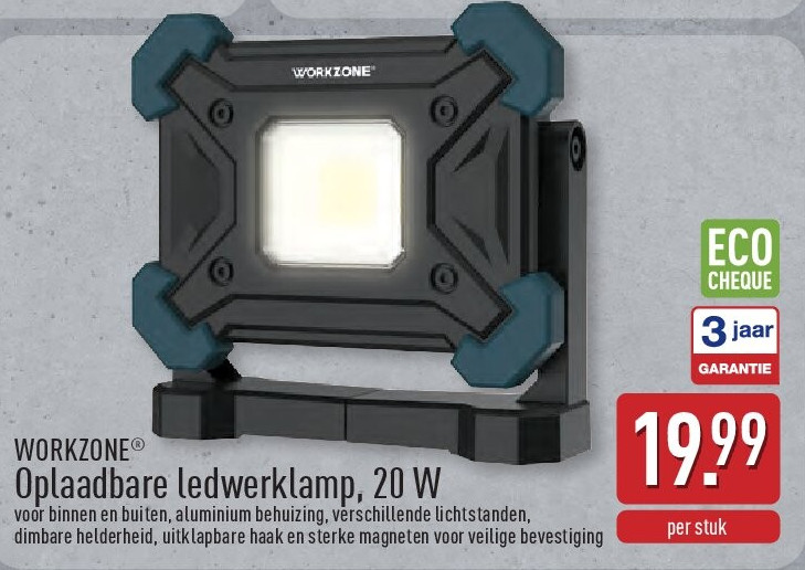 Oplaadbare ledwerklamp, 20 W