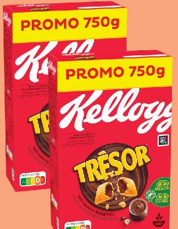 Céréales chocolat noisette Trésor Kellogg's 750 g