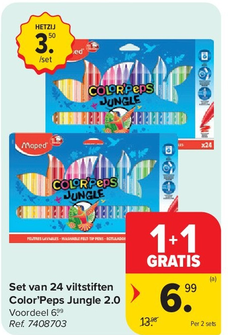 Set van 24 viltstiften Color’Peps Jungle 2.0