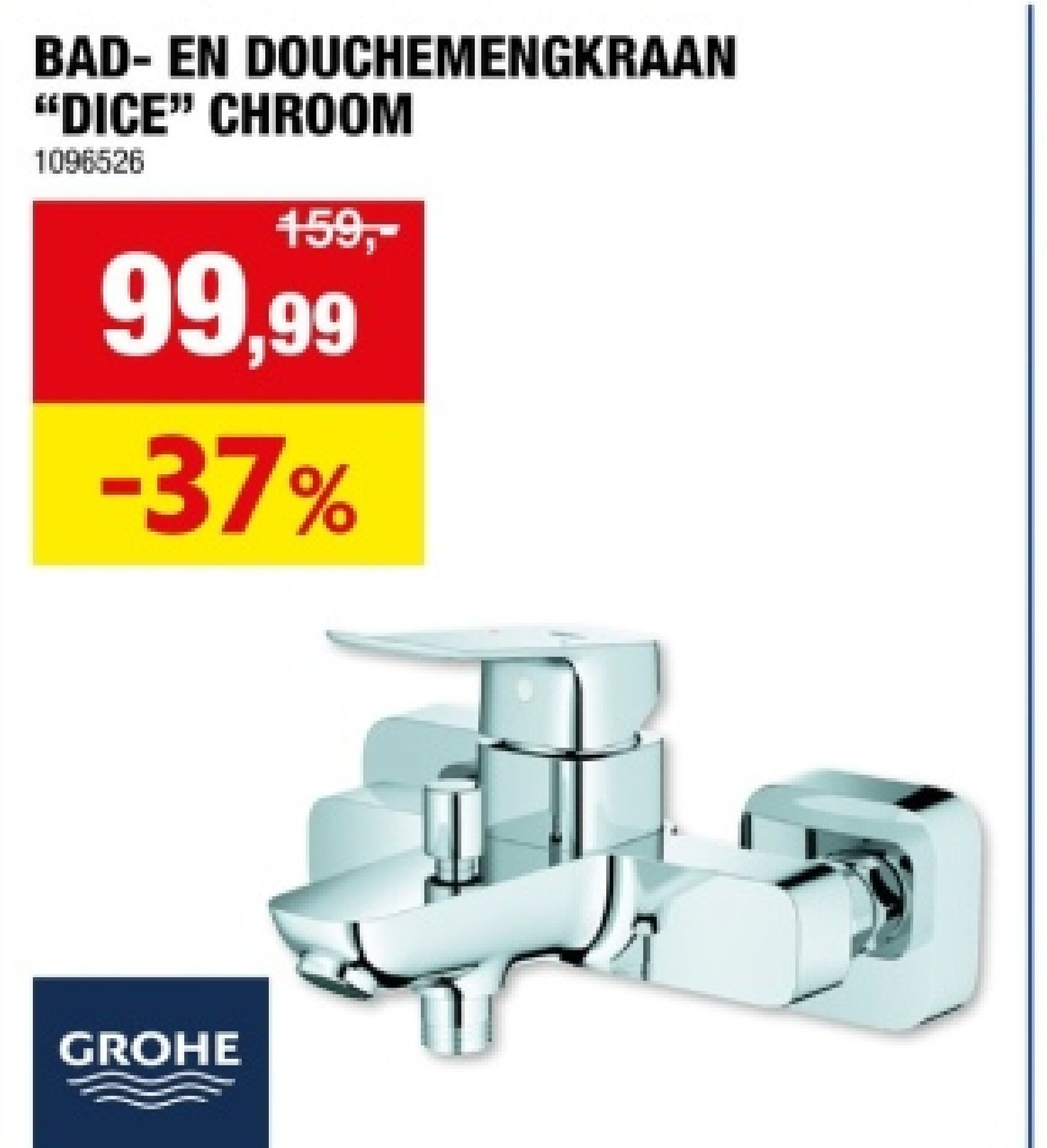 BAD- EN DOUCHEMENGKRAAN "DICE" CHROOM
