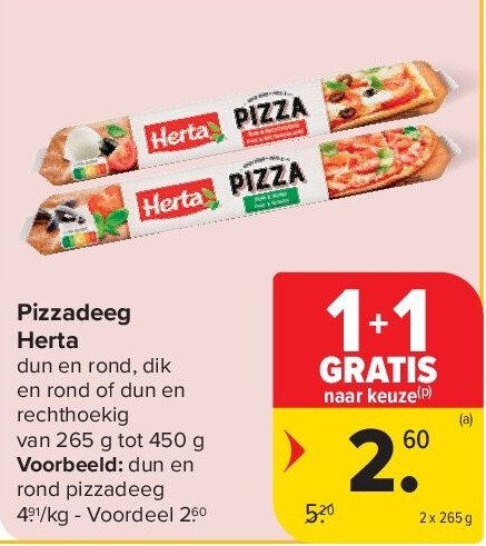 Pizzadeeg Herta
